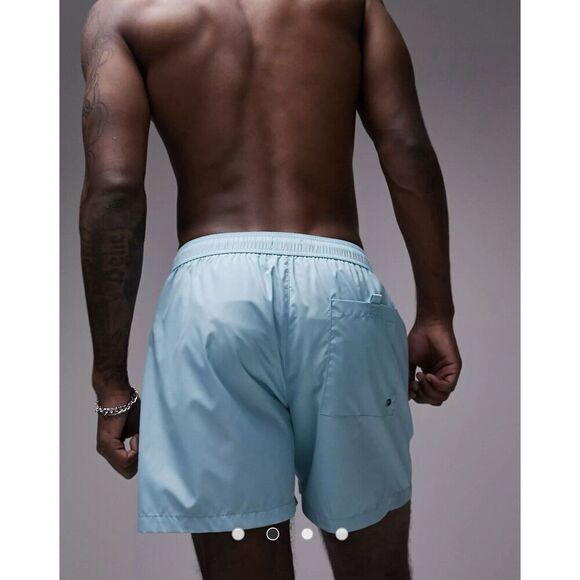Topman Swim Shorts Trunks Mesh Lined Pockets Turquoise Men Sz Small. NWT. Z - Picture 2 of 7